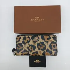 COACH コーチ】ラウンドファスナー長財布 レオパード柄 - メルカリ