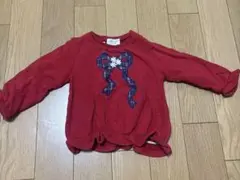 赤　トレーナー　女の子　リボン 90㎝
