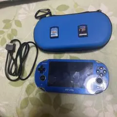 青色 PS Vita 本体 ケース付き