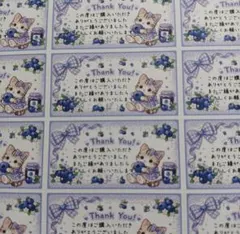 サンキューシール　ねことブルーベリー　2シート88枚