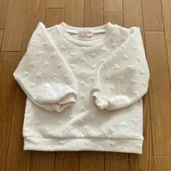 西松屋 トップス ハートジャガードトレーナー プルオーバー オフホワイト 90