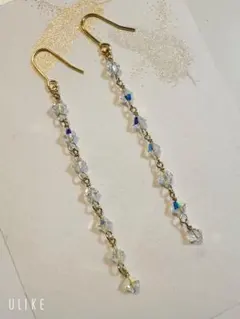 クリスタルオーロラスワロフスキーのロングピアス