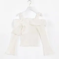 evelyn オフショルリボンニット