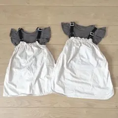 プティマイン ギャザージャンスカワンピースジャンパースカート90cm100cm