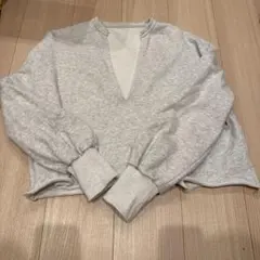 Vネックスウェットプルオーバー オートミール