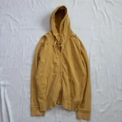 00s OLD GAP ジップパーカー 無地 フェード イエロー