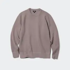 ウォッシャブルストレッチミラノリブクルーネックセーター ベージュ