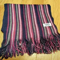 CHAPS チャップス ニットマフラー マルチカラー ストライプ フリンジ