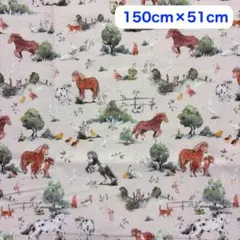 acufactumプリント生地 150cm×51cm【牧場の仲間たち】綿100%