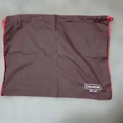 新品‼️COACH ブラウン 収納袋 ロゴ入り巾着タイプLサイズ 特大‼️