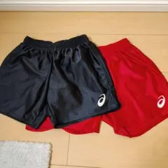 アシックス パンツ 黒 赤 2枚セット　130㎝、140㎝