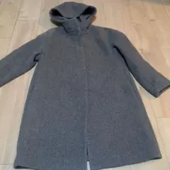 UNIQLO　フード付きグレーロングコート