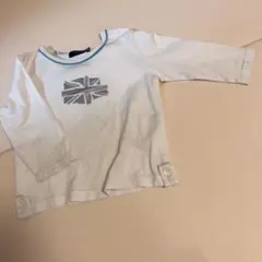 バーバリー 白ロンT 長袖Tシャツ イギリス国旗 バーバリーチェック 80サイズ