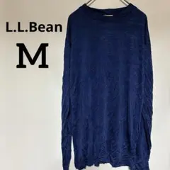 美品✨ L.L.Bean 【M】 シルク 長袖 Tシャツ ネイビー 薄手
