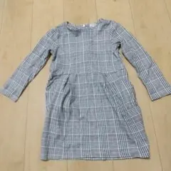 H＆M L.O.G.G. チェック柄 七分袖ワンピース 110/116
