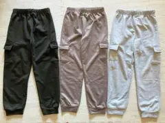 スウェットカーゴパンツ 3枚セット ブラック グレー ベージュ キッズ
