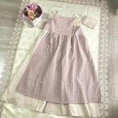 サマンサモスモス　新品　オーバーレース　リネン　キャミワンピース