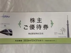東武鉄道 株主ご優待券 2026年12月31日までのサムネイル