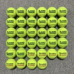 中古テニスボール34個 DUNLOP 26個Tecnifibre ８個