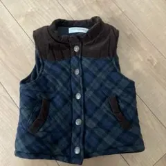 CORN HOUSE 中綿ベスト ダークブルー チェック