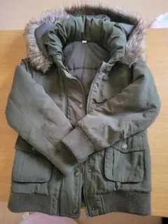 オリーブグリーン ファー付きジャケット