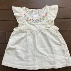 futafuta フラワー刺繍 トップス 80