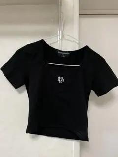 muahmuah 半袖 クロップド丈 Tシャツ ブラックのサムネイル