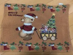 クリスマスマット クマとツリー デザイン