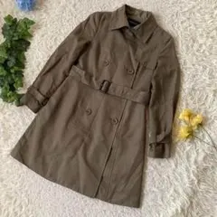 極美品　インディヴィ　トレンチコート　カーキ　ベルト　ナイロン混　38 M