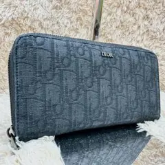 【極美品 現行】DIOR 長財布 トロッター オブリーク ブラック