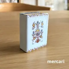 オーストリア ウィーン エナメル ピルケース 小箱 ヴィンテージ 赤白花