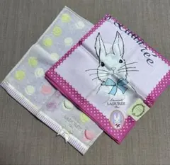LADURÉE ウサギのハンカチ&マカロンのタオルハンカチ　2枚セット　新品