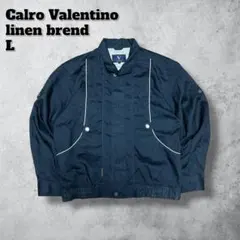 リネン混ジャケットブルゾン00sヴィンテージブラックY2Kオーバーサイズ L古着