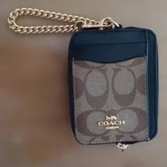 COACH デニム シグネチャー コインケース キーチャーム ゴールド金具
