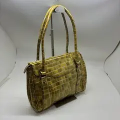 美品　COCCO FIORE トートバッグ クロコ型押し イエローのサムネイル