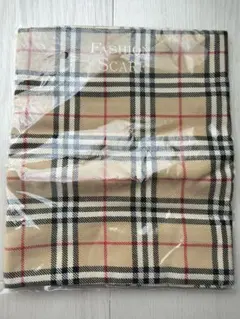 スカーフ　マフラー　ストール　チェック柄　ベージュ　ブラウン　薄手