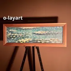 手書き油絵 3枚組 コスモス畑 肉筆額付 額付き 絵画 インテリア 油彩