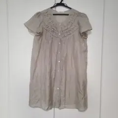 amherst フリル チュニック 半袖 ベージュのサムネイル