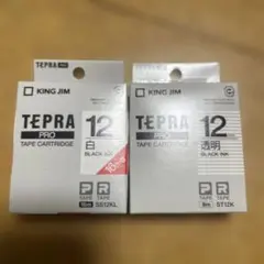 テプラテープ 白12mm✖️16mと透明12mm✖️8mの2本セットのサムネイル