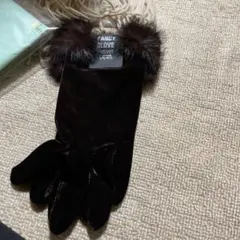 婦人手袋　濃い茶