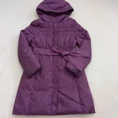 UNIQLO ダウンコート 150 紫色チェック柄