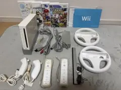 Wii本体+ゲームソフト22本＋リモコン＋ヌンチャク＋ハンドルなどまとめ