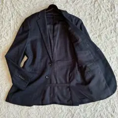 ◎美品 ヒルトン 上質生地コロンボ デザイン性抜群 ジャケパンスタイル L 紺のサムネイル