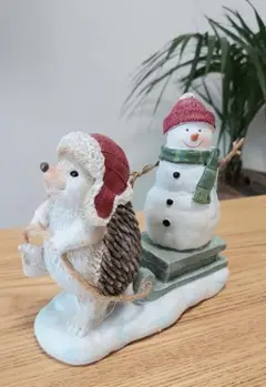 コベントガーデン　クリスマス　ハリネズミ　雪だるま　置物　インテリア