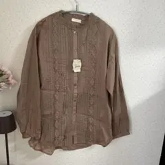 earth music&ecology ピンクベージュ 長袖シャツ Fサイズ