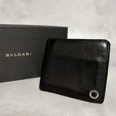 BVLGARI ブルガリマン マネークリップ サークルロゴ 内側青色 ブラック