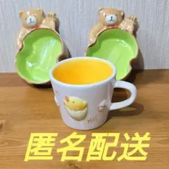 Cute bear-shaped small plate, stringed instrument, chick-shaped cup, ceramic.