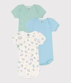 プチバトー　半袖ボディ3枚セット　着用1回のみ ロンパース　80センチ