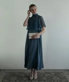 BONLECILLnoir マルチウェイチェック柄レースボレロキャミソールドレス