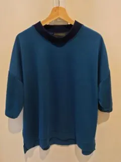 CONFIRM/L 青 半袖ニット